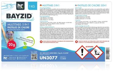 Preview: 1 kg BAYZID® Multitabs 20g 5in1 für Pools